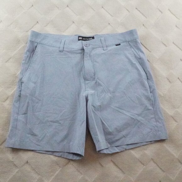 Travis Mathew Chino Shorts Mens 34 Blue Flat Front Golfer Casual Preppy - Picture 1 of 8
